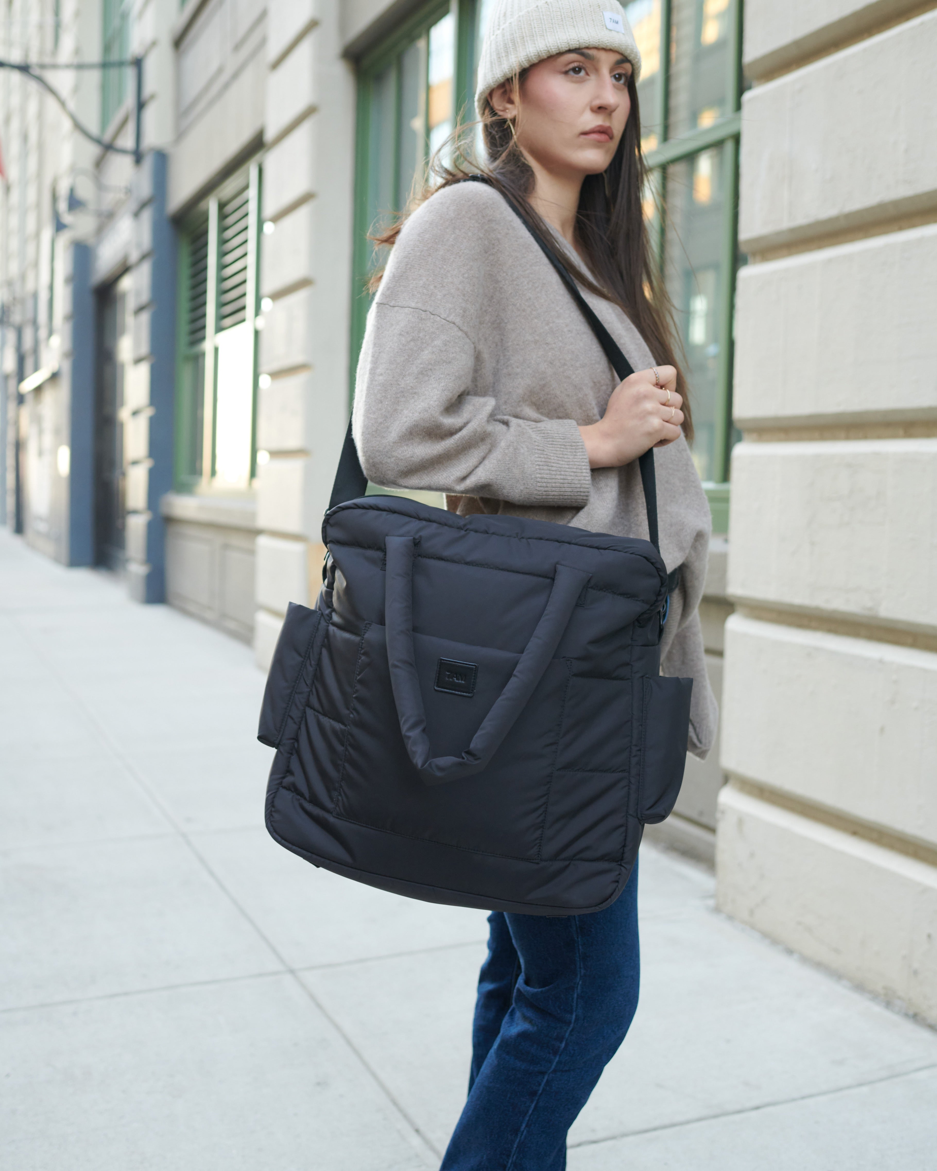 7AM Enfant Plaza Weekend Diaper Bag - Black