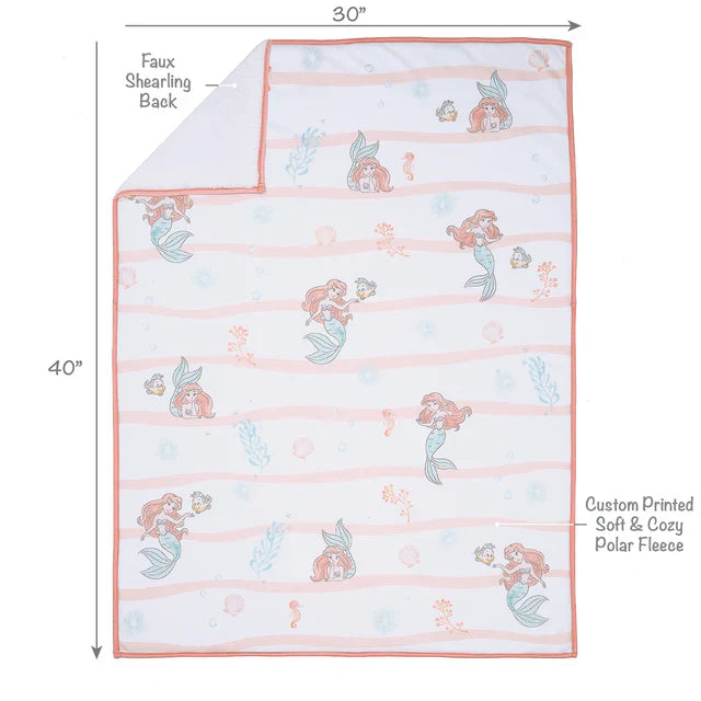 Bedtime Originals Disney Baby The Little Mermaid White Baby Blanket - Ariel
