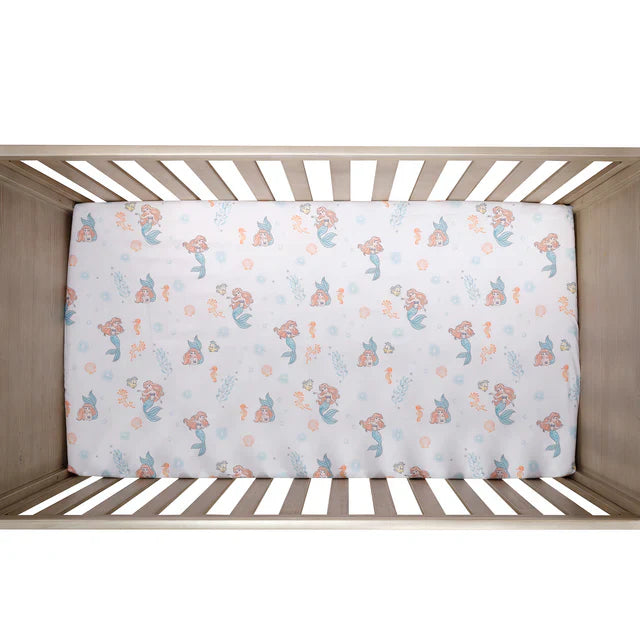 Bedtime Originals Disney Baby The Little Mermaid White Fitted Crib Sheet - Ariel
