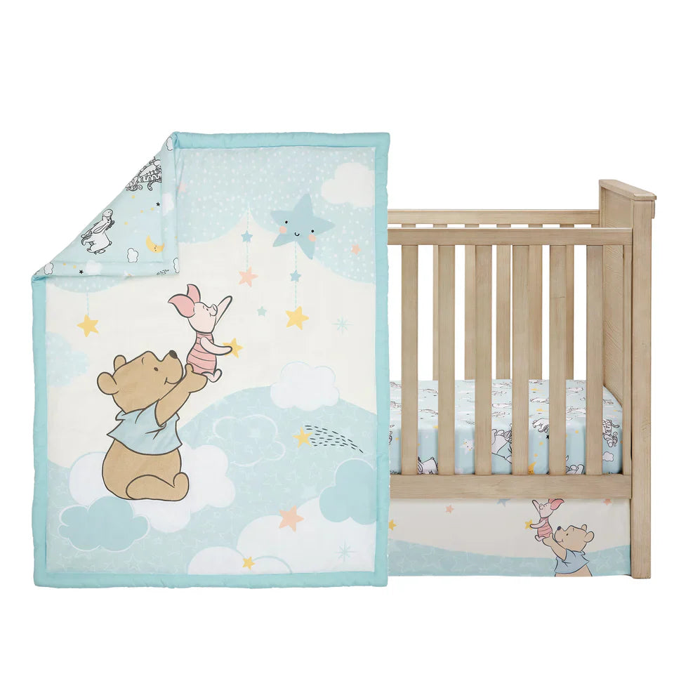Bedtime Originals Disney Baby Starlight Pooh 3-Piece Blue Nursery Crib Bedding Set
