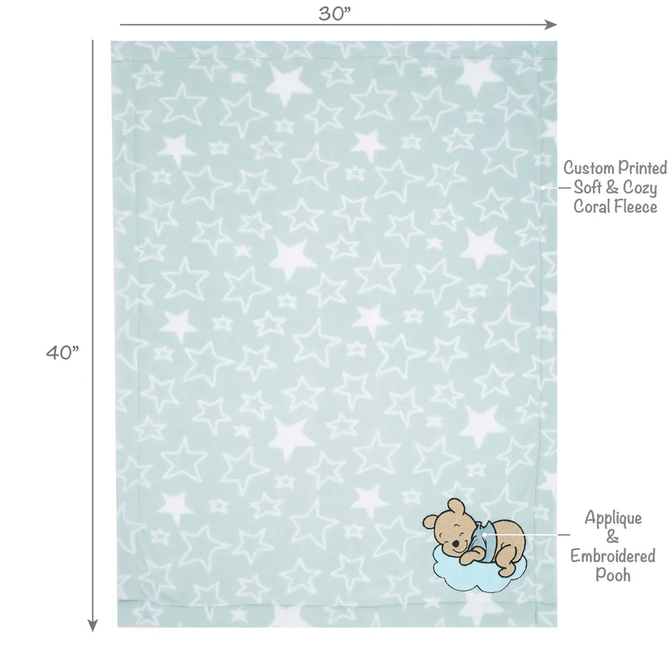 Bedtime Originals Disney Baby Starlight Pooh Blue/White Soft Fleece Baby Blanket