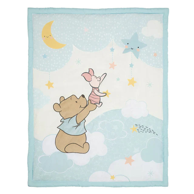 Bedtime Originals Disney Baby Starlight Pooh 3-Piece Blue Nursery Crib Bedding Set