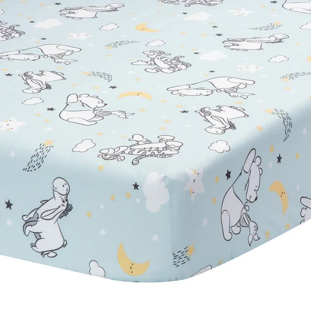 Bedtime Originals Disney Baby Starlight Pooh 3-Piece Blue Nursery Crib Bedding Set