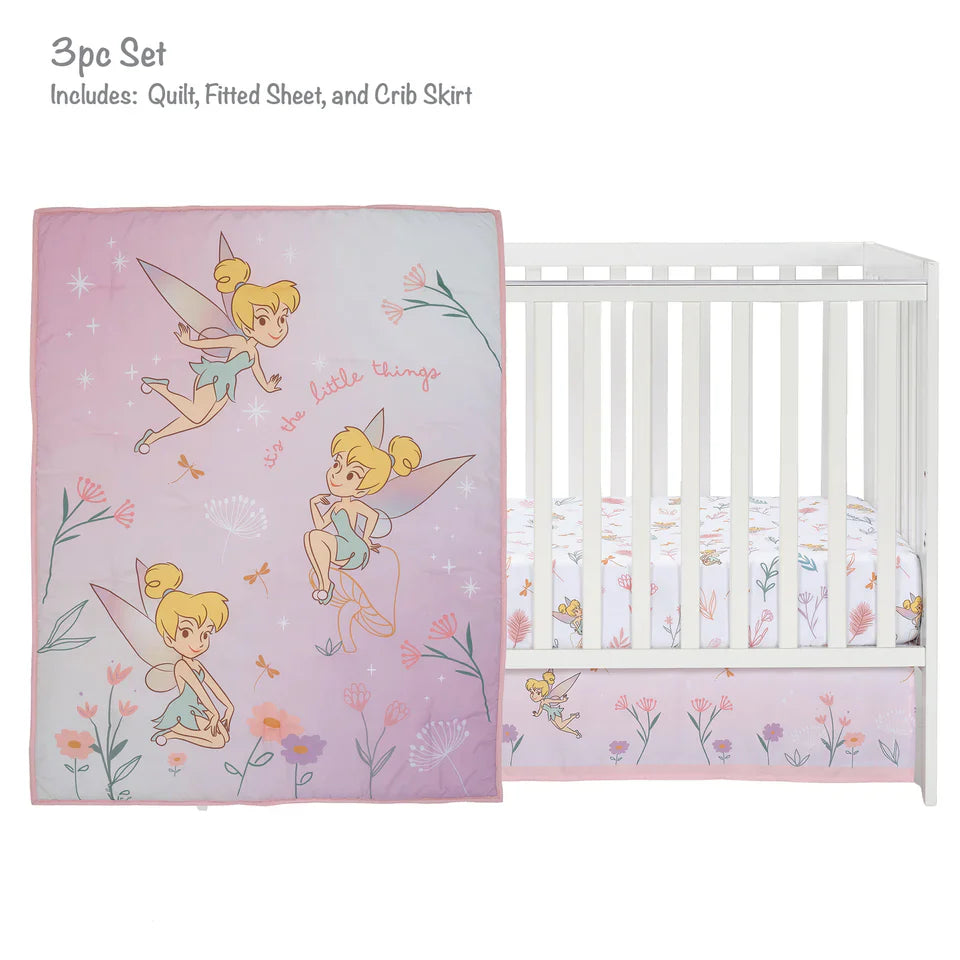 Bedtime Originals Disney Baby Tinker Bell 3-Piece Pink Fairy Baby Crib Bedding Set
