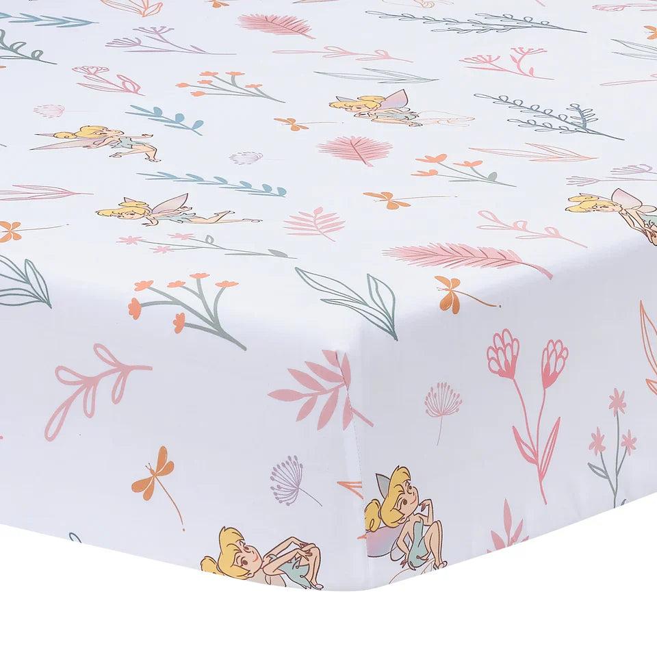 Bedtime Originals Disney Baby Tinker Bell Fairy Floral Baby/Toddler Fitted Crib Sheet