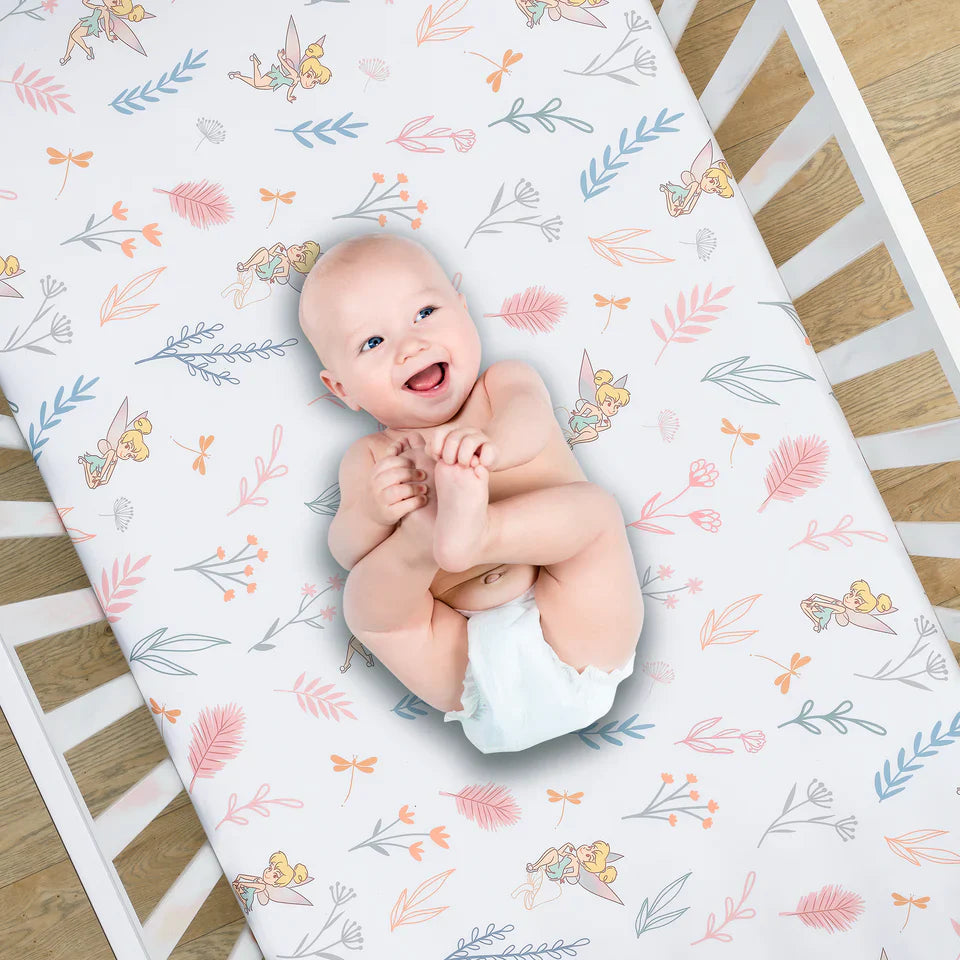Bedtime Originals Disney Baby Tinker Bell 3-Piece Pink Fairy Baby Crib Bedding Set