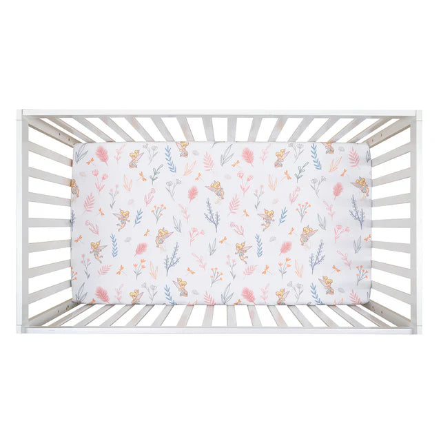 Bedtime Originals Disney Baby Tinker Bell Fairy Floral Baby/Toddler Fitted Crib Sheet